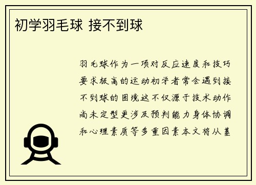 初学羽毛球 接不到球